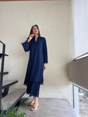 Navy Carlo Set (2pcs Suit)