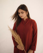Laiba - RED CARSON SUIT (Winter Fabric)