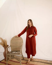 Laiba - RED CARSON SUIT (Winter Fabric)